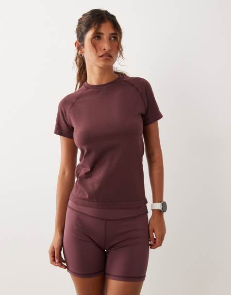 4505 - T-shirt da corsa leggera in rete senza cuciture rosa tortora - view 1