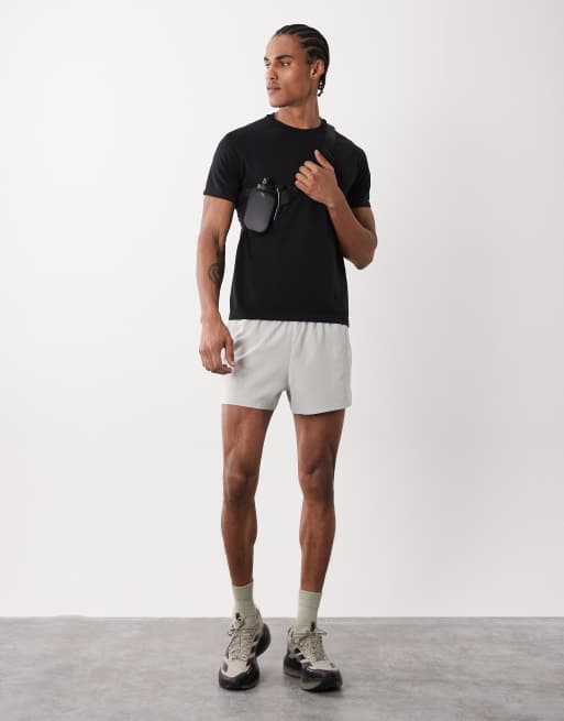4505 - T-shirt da corsa leggera nera in rete nera senza cuciture, 2 di 5