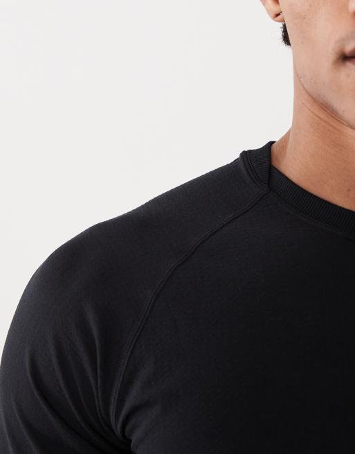 4505 - T-shirt da corsa leggera nera in rete nera senza cuciture, 3 di 5