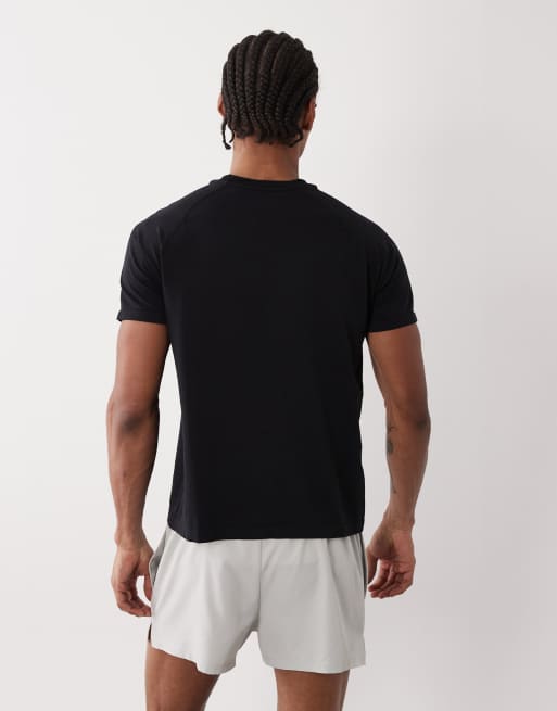 4505 - T-shirt da corsa leggera nera in rete nera senza cuciture, 5 di 5