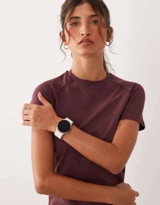 4505 T-shirt da corsa leggera senza cuciture in rete rosa tortora, 4 di 4