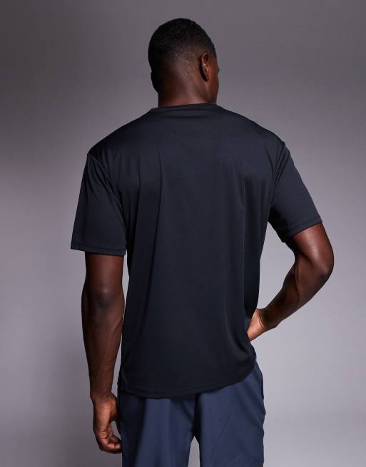4505 - T-shirt da corsa nera in tessuto a rete tecnico quick dry vestibilità comoda, 3 di 5