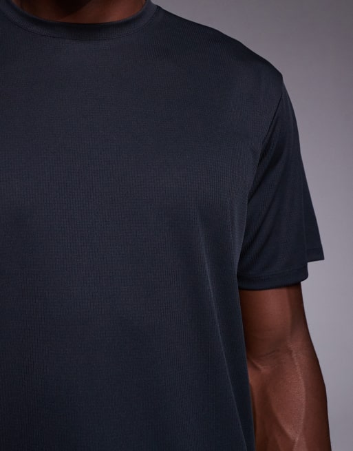 4505 - T-shirt da corsa nera in tessuto a rete tecnico quick dry vestibilità comoda, 5 di 5