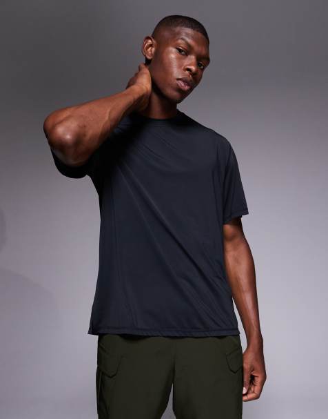 4505 - T-shirt da corsa oversize nera tecnica in rete di nylon quick dry - view 1