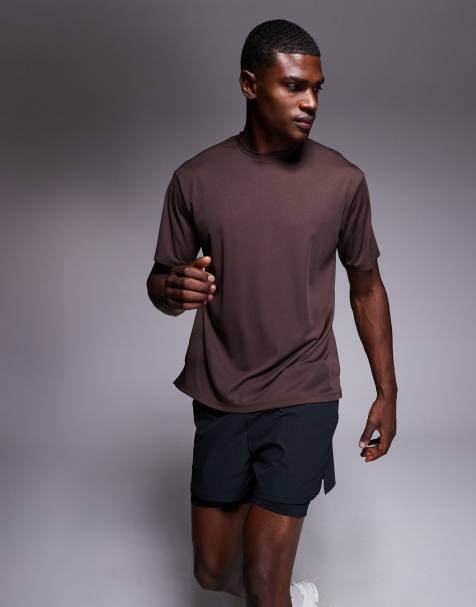 4505 - T-shirt de course décontracté en tulle technique à séchage rapide - Raisin sec - view 1