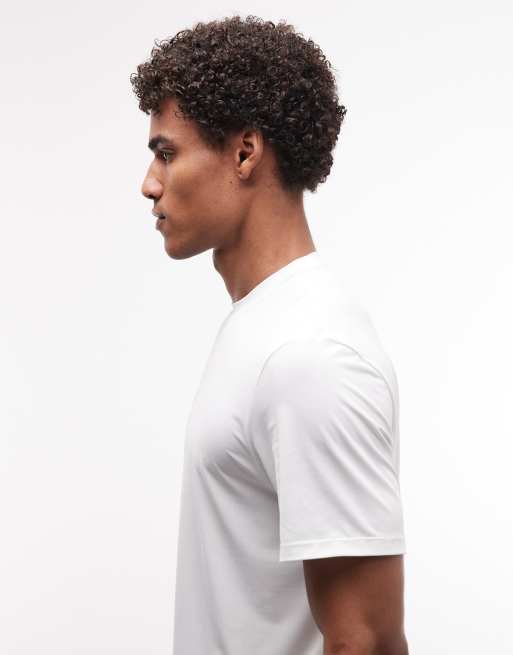 4505 - T-shirt de course en nylon et mesh technique à séchage rapide avec imprimé au dos - Blanc, 3 de 5