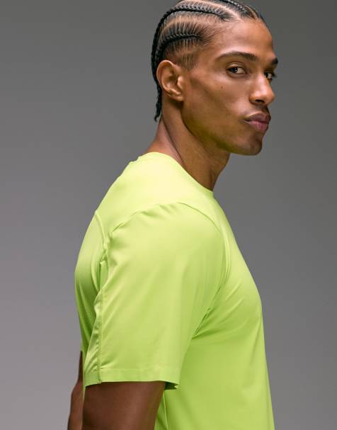 4505 - T-shirt de running à séchage rapide de qualité supérieure avec coutures contrecollées et empiècement en tulle - Citron vert - view 1