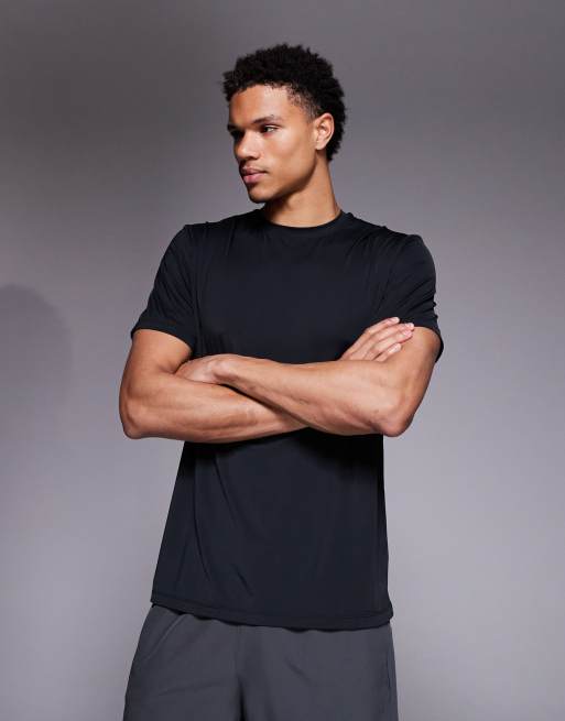 4505 - T-shirt de running en tulle technique à séchage rapide avec imprimé au dos - Noir, 4 de 5