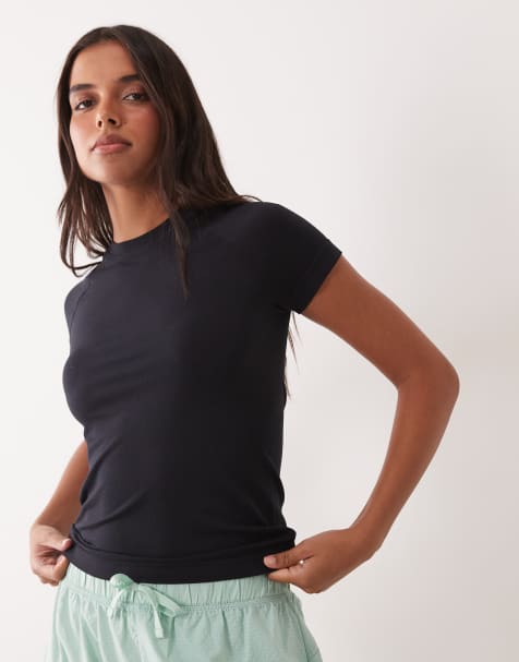 4505 t-shirt de running léger sans coutures en maille filet coupe slim noir - view 1