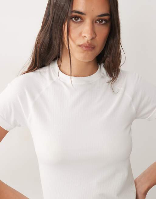 4505 t-shirt de running léger sans coutures en mesh blanc, 3 de 4