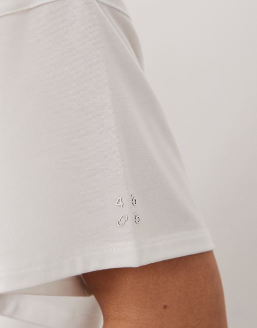 4505 - T-shirt de sport ultra court en jersey à séchage rapide - Blanc, 3 de 4