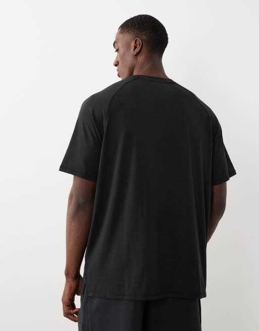 4505 - T-shirt de yoga oversize coupe carrée en jersey à séchage rapide - Noir, 3 de 5