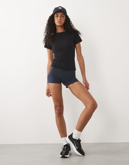 4505 - T-shirt décontracté ajusté en coton à séchage rapide - Noir, 2 de 4
