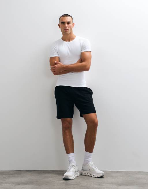 4505 t-shirt d'entraînement sans coutures côtelé coupe moulante en blanc, 2 de 5