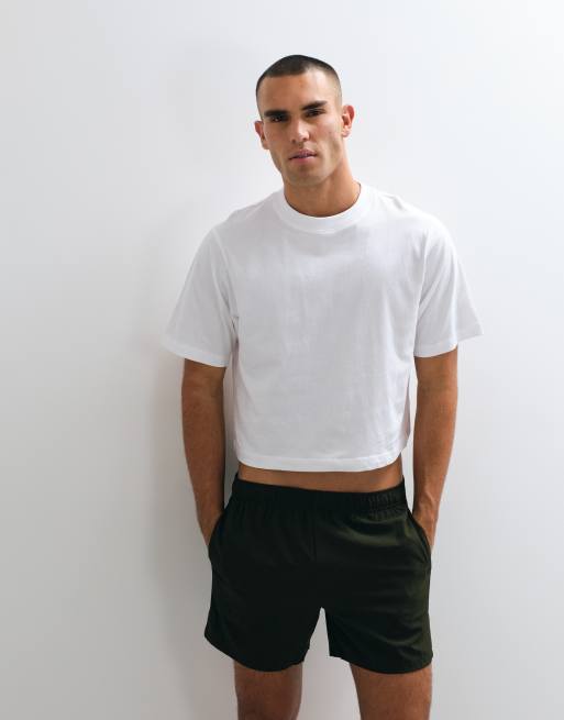 4505 - T-shirt in cotone taglio corto bianca con finitura quick dry