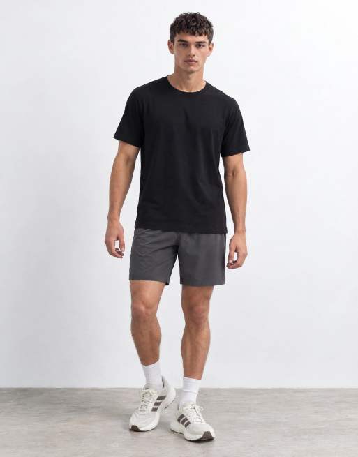 4505 t-shirt léger en coton flammé à manches courtes noir, 9 de 10