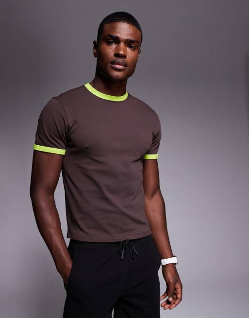 4505 - T-shirt mini in cotone color uvetta con finitura quick dry e bordi a contrasto