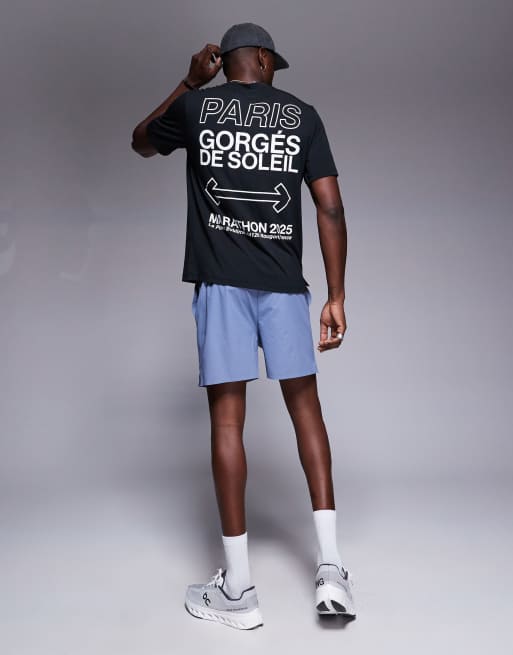 4505 - T-shirt oversize da corsa in jersey tecnico quick dry nera con grafica sul retro, 4 di 4