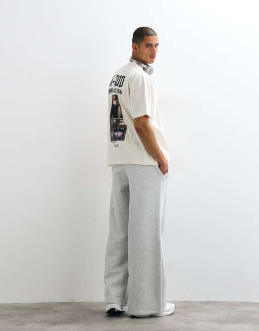 4505 t-shirt oversize en coton épais avec imprimé au dos en blanc vintage, 5 de 5