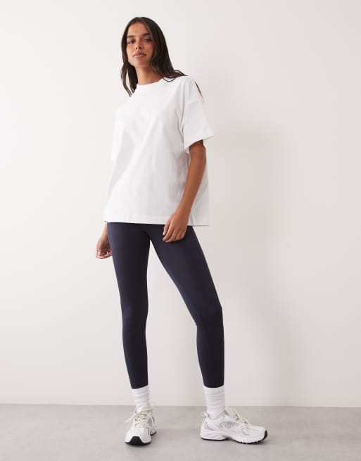 4505 t-shirt oversize en coton épais avec imprimé au dos en blanc, 2 de 4