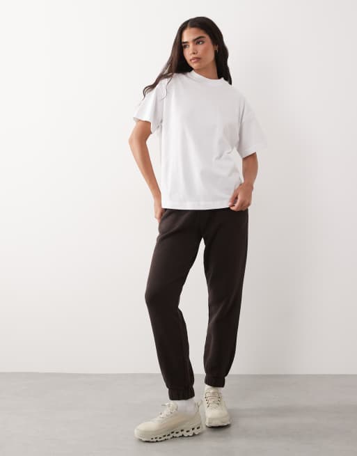 4505 - T-shirt oversize in cotone pesante ad asciugatura rapida bianca con stampa Studio con frutta, 2 di 4
