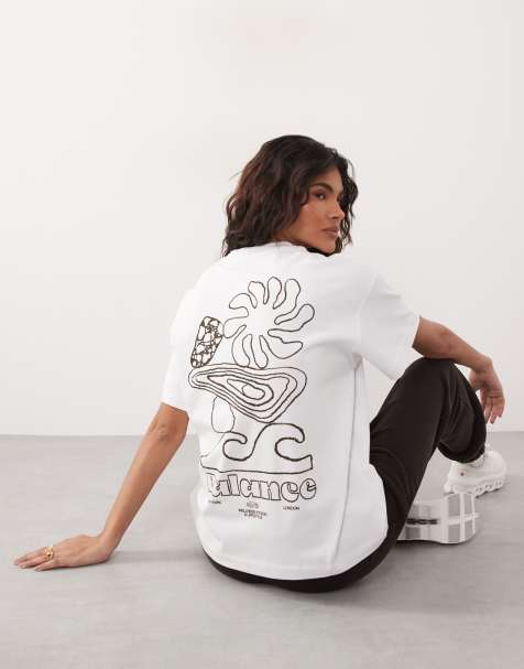 4505 - T-shirt oversize in cotone pesante bianco vintage con stampa sul retro - view 1