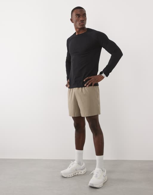 4505 - T-shirt première couche ajusté à manches longues en tulle léger sans coutures - Noir, 2 de 5