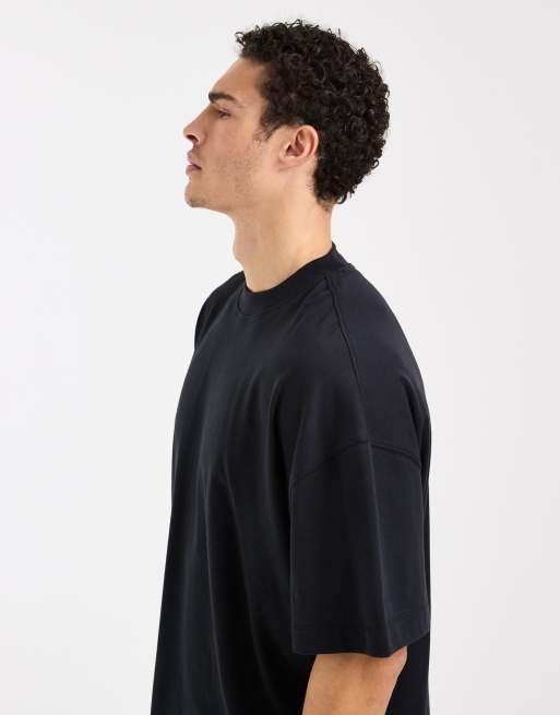 4505 - T-shirt squadrata bianca in cotone pesante con spalle scivolate e finitura quick dry, 4 di 5