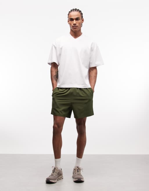 4505 - T-shirt squadrata in cotone pesante quick dry bianca con spalle scivolate e scollo a V, 2 di 5