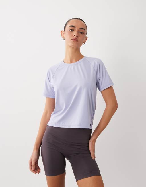 4505 - T-Shirt tecnica da corsa color pervinca in rete di nylon quick dry 