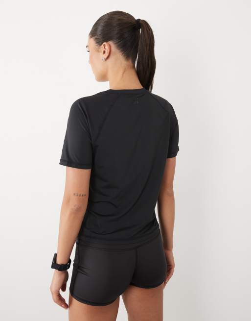 4505 - T-shirt tecnica da corsa in rete di nylon quick dry nera , 3 di 4