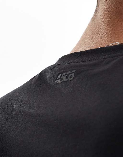 4505 - T-shirt tecnica slim in tessuto ad asciugatura rapida nera , 3 di 4