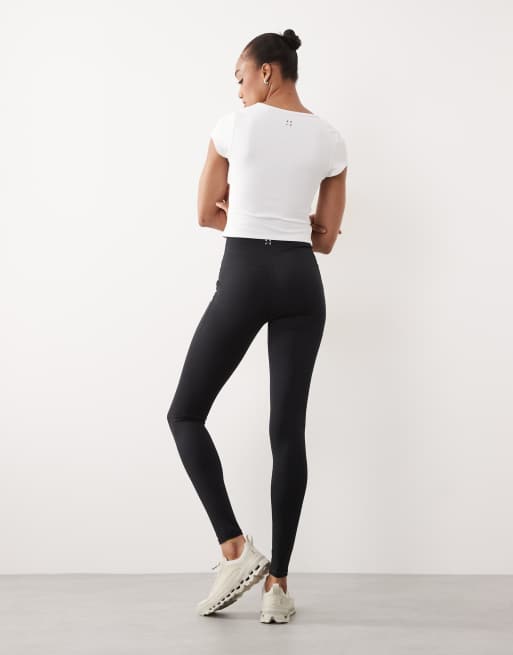 4505 Tall – Active – Czarne taliowane legginsy sportowe z wysokim stanem, 2 z 5