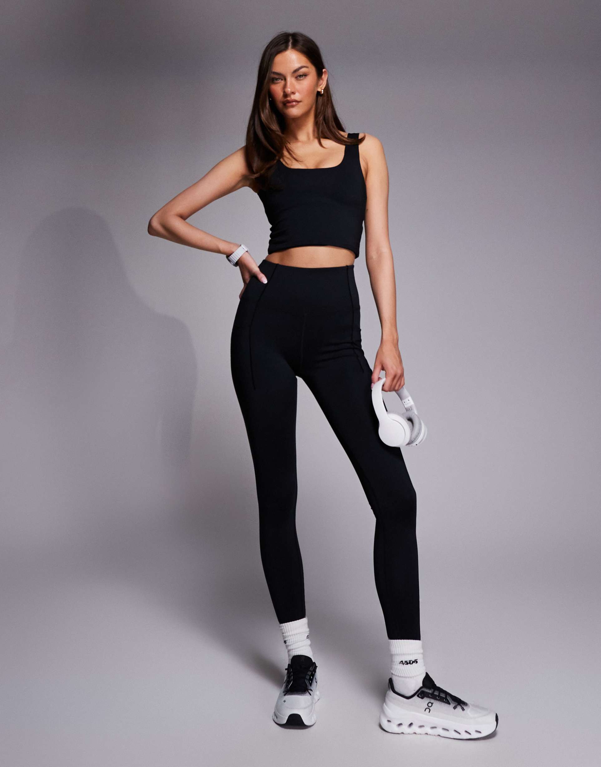 4505 tall active waist snatching high rise gym leggings in black