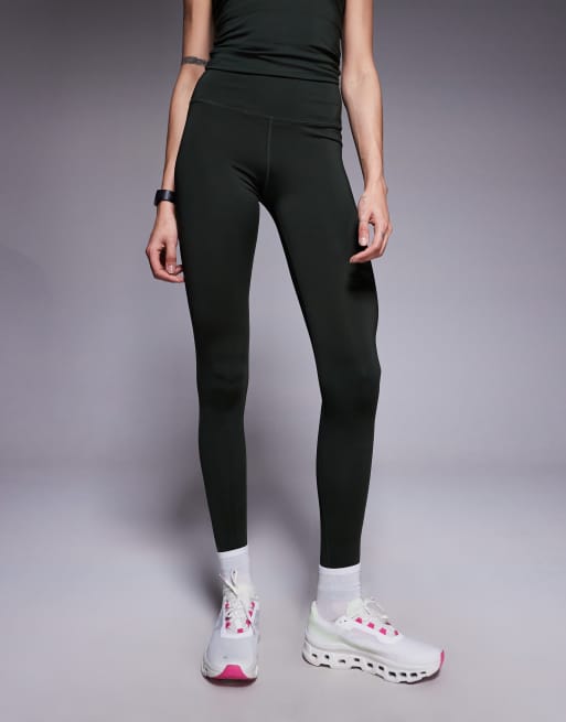 4505 Tall Icon active bum sculpt high waist gym legging with inner pocket in dark khaki, 4 of 5