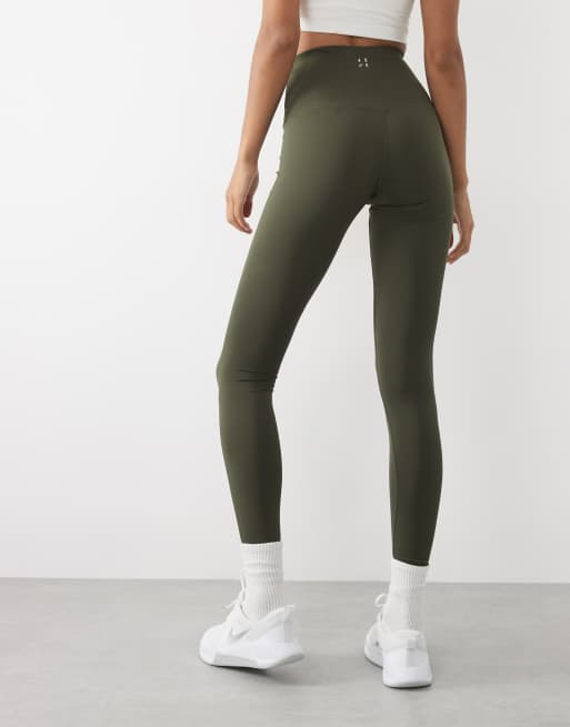 4505 Tall Icon active bum sculpt high waist gym legging with inner pocket in khaki, 5 of 5