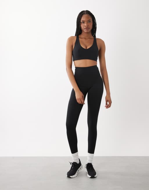 4505 Tall Icon active bum sculpt high waist gym leggings with inner pocket in black, 2 of 5