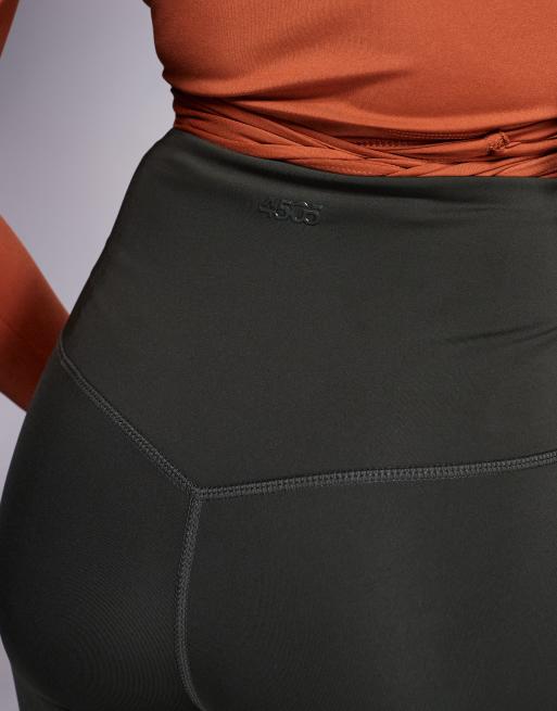 4505 Tall Icon active bum sculpt high waist gym leggings with inner pocket in khaki, 2 of 5