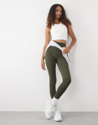 4505 Tall Icon Active Bum Sculpt High Waist Gym Leggings With Inner Pocket In Green