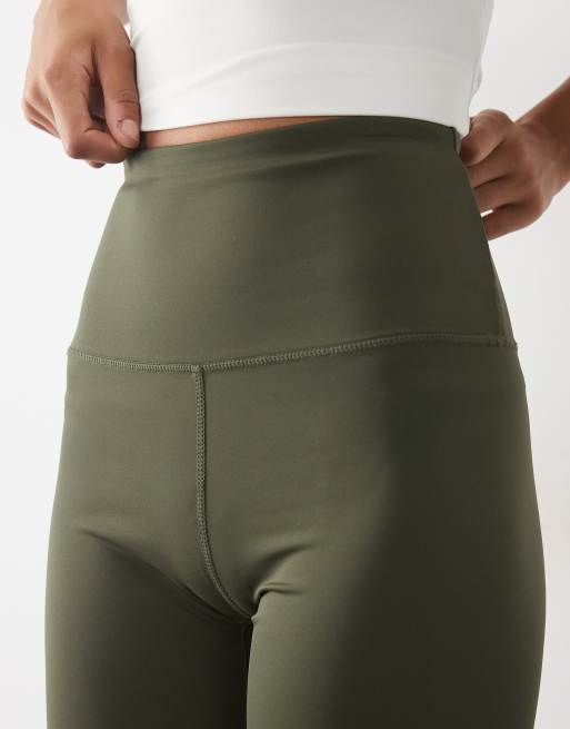 4505 Tall Icon active bum sculpt high waist gym leggings with inner pocket in khaki, 4 of 5
