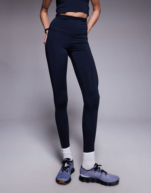 4505 Tall Icon active bum sculpt high waist gym leggings with stash pocket in navy, 4 of 5