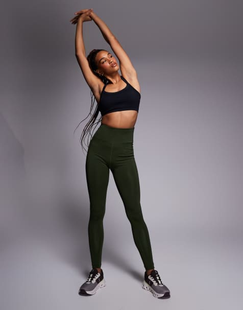 4505 - Tall - Icon - Active - Hardlooplegging met gestrikte taille en telefoonzakje in kaki - view 1