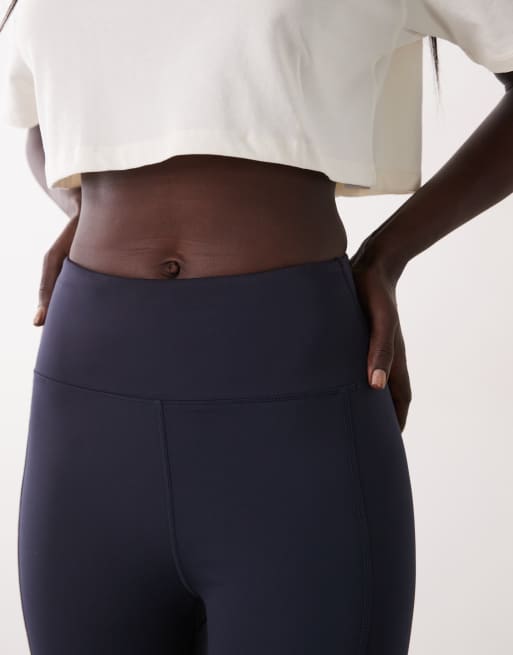 4505 Tall Icon active leggings med bindebånd i taljen til løb med lomme til telefon i navy, 5 af 5