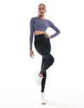 [ASOS] 4505 Tall Icon active tie waist run leggings with phone pocket in black 4 Black