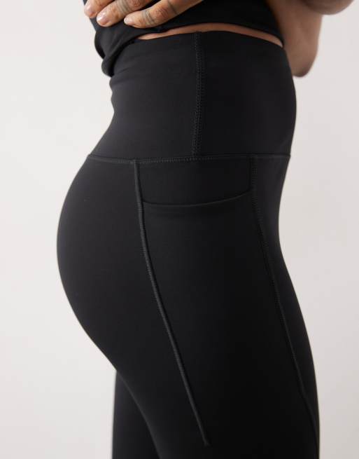 4505 Tall – Icon – Lauf-Leggings in Schwarz mit Handytasche und Taillenschnürung, 3 von 5