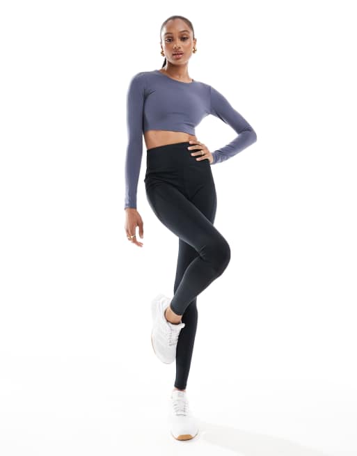 4505 Tall - Icon - Legging de sport avec lien à nouer à la taille et poche pour téléphone - Noir 