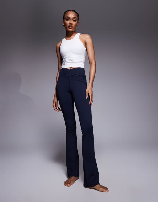 4505 Tall - Icon - Leggings a zampa da yoga slim morbidi al tatto blu navy notte con vita avvolgente