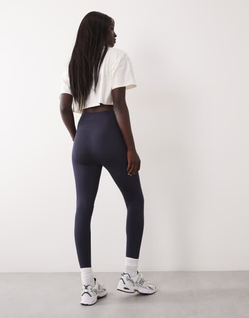 4505 Tall Icon leggings da corsa con vita annodabile, tasca per telefono, navy, 4 di 5