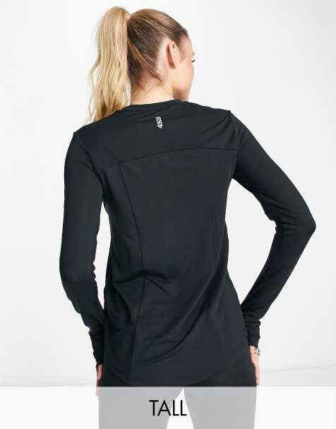 4505 Tall Icon long sleeve running top in black - view 1