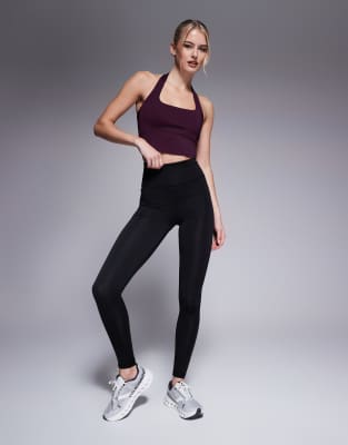 4505 Tall - Icon - Po-formende Sport-Leggings in Schwarz mit hohem Bund und Markenlogo